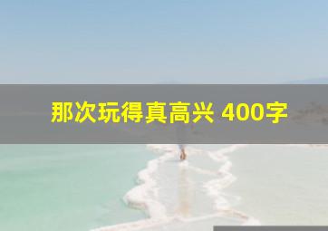 那次玩得真高兴 400字